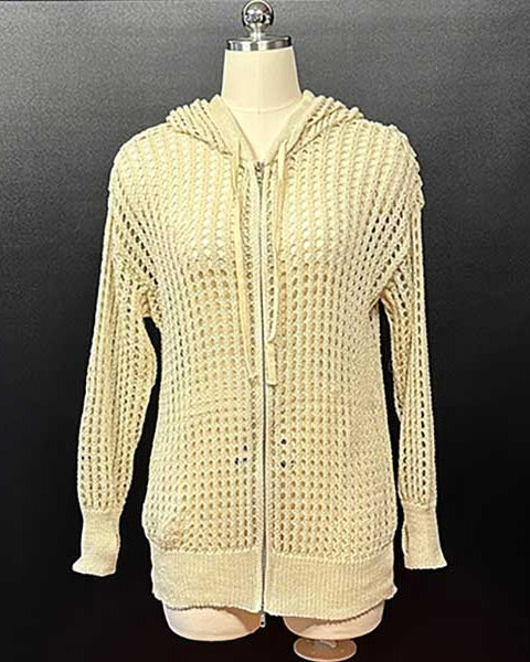 透かし編みニットパーカー