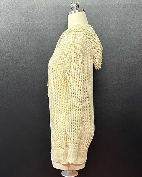 透かし編みニットパーカー