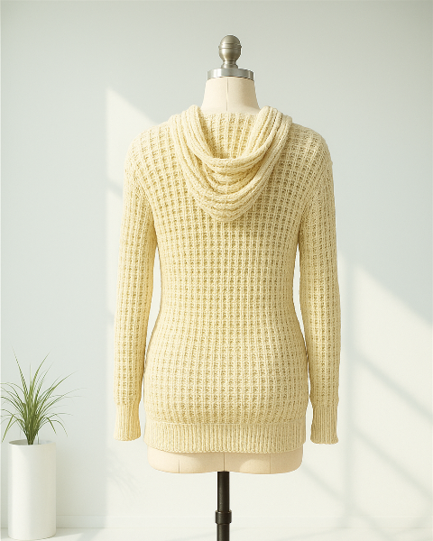 透かし編みニットパーカー