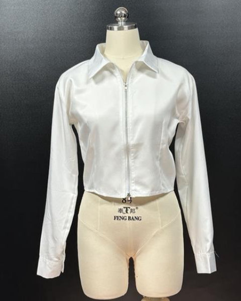 ジップデザインシャツブルゾン