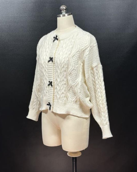 リボンニットカーディガン