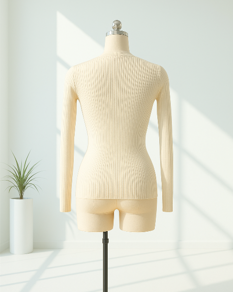 リブ編みニットトップス