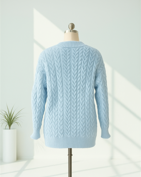 ケーブルニットプルオーバー