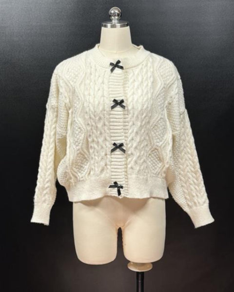 リボンニットカーディガン