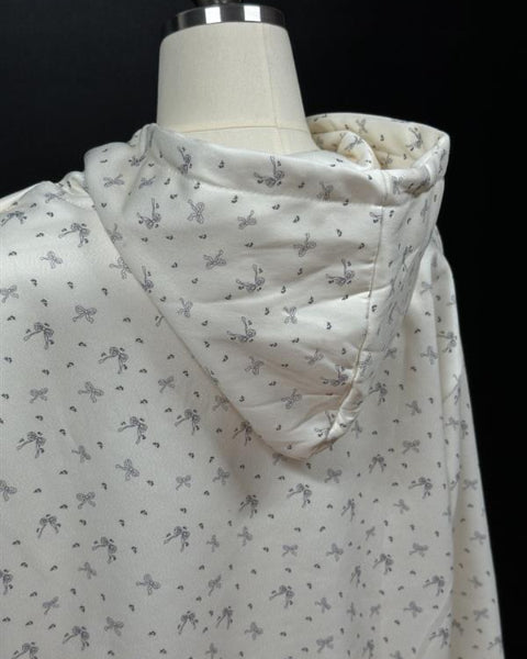 リボン柄リラックスフーディー