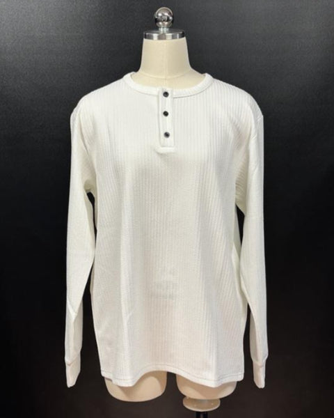 ヘンリーネック長袖プルオーバー