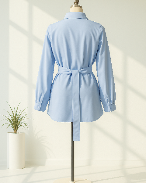 ウエストベルトブラウス