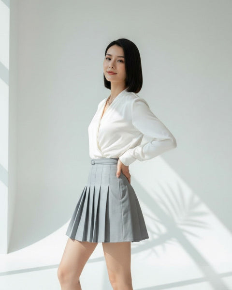 ショートプリーツスカート