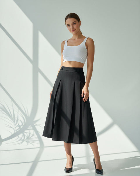 プリーツロングスカート