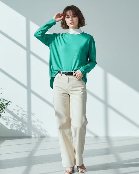 長袖カットソープルオーバー