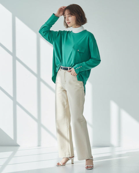 長袖カットソープルオーバー