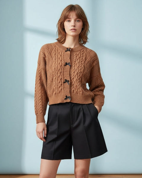 リボンニットカーディガン