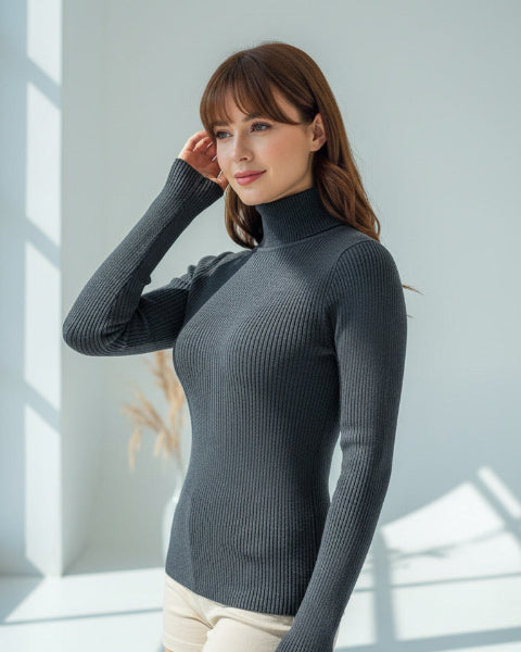 ハイネックニットトップス