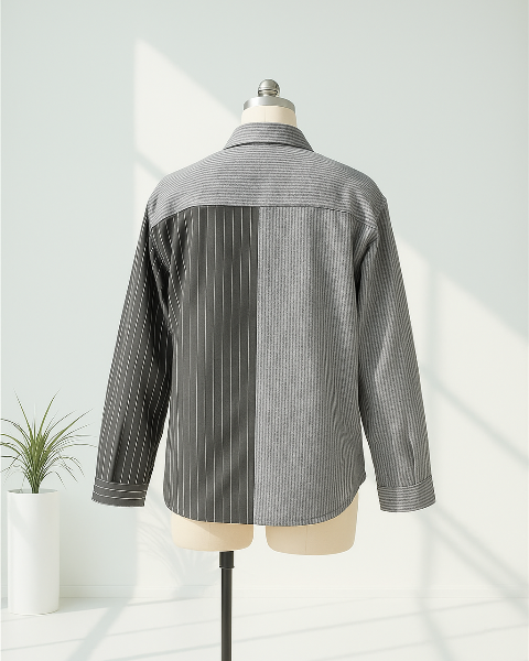 バイカラーストライプシャツ