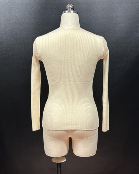 リブ編みニットトップス