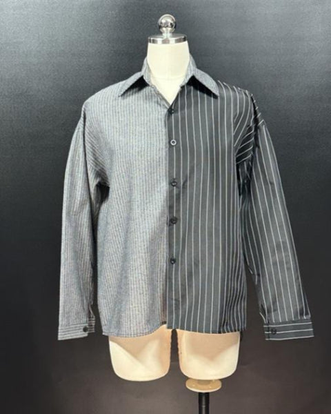 バイカラーストライプシャツ