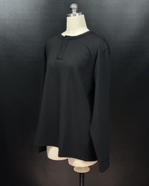 ヘンリーネック長袖プルオーバー